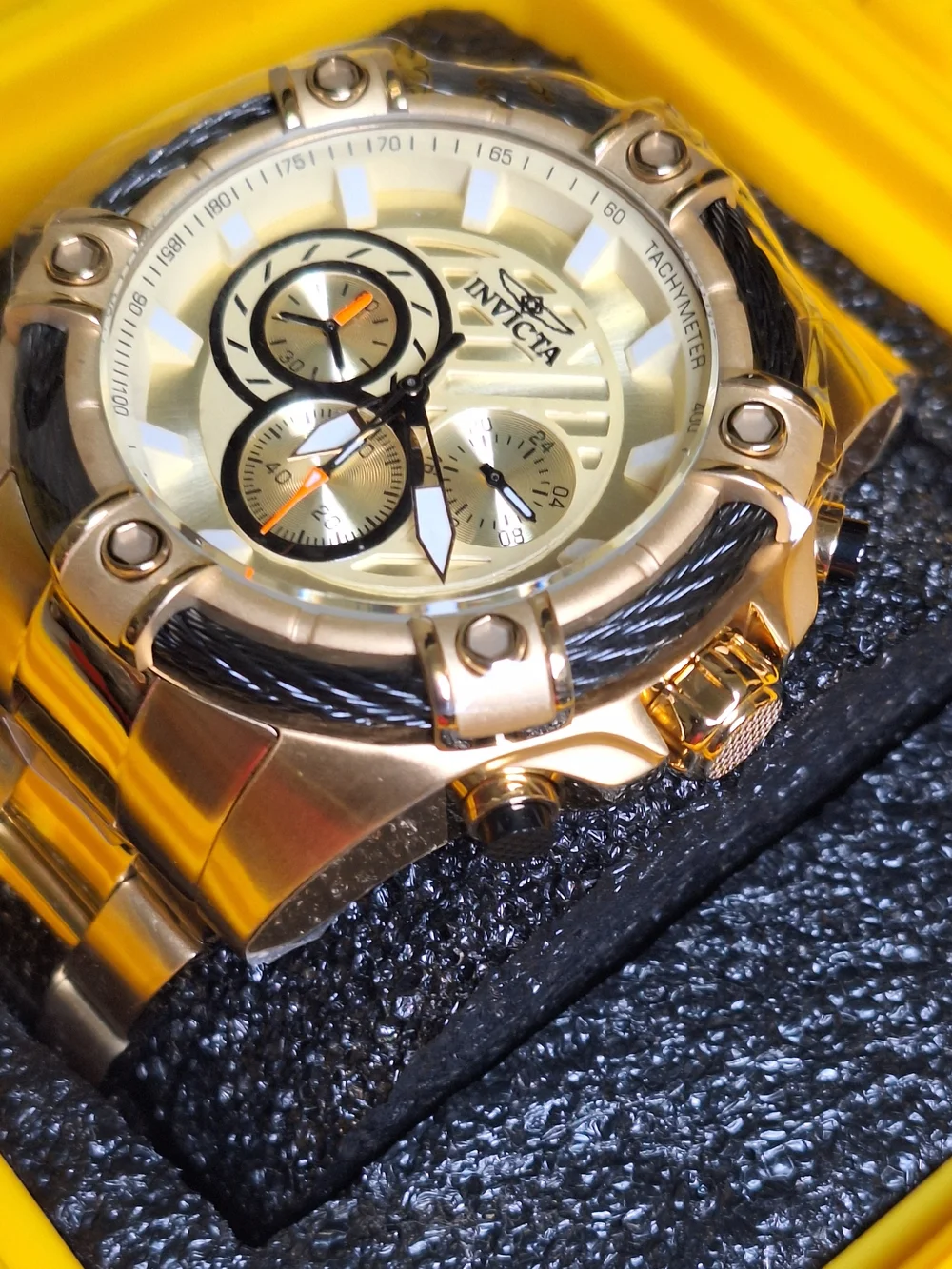 Gold-Tone Stainless Steel Invicta Bolt Ace Chronograph Watch - Gold